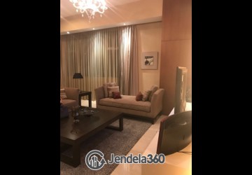 Living Room High Floor 3BR Apartment with City View at Kuningan Place Apartment