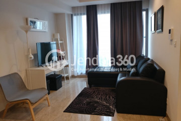 Living Room Simply Look 2BR Apartment High Floor with city View at Branz BSD Apartment