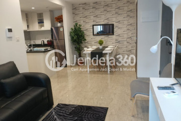 Living Room Simply Look 2BR Apartment High Floor with city View at Branz BSD Apartment