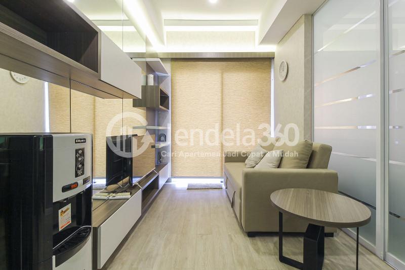 Living Room Minimalist 1BR Apartment in The Center of BSD at Saveria Apartment