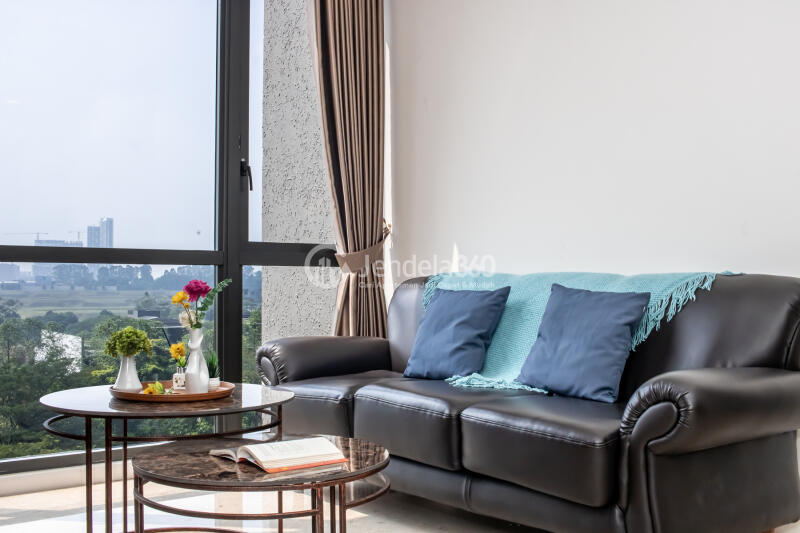 Living Room 2BR Apartment with Botanical Park View at Condominium Marigold Navapark Apartment