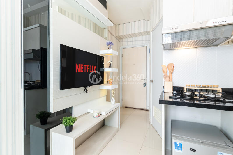 Living Room 2BR Green Pramuka City Apartment at High Floor