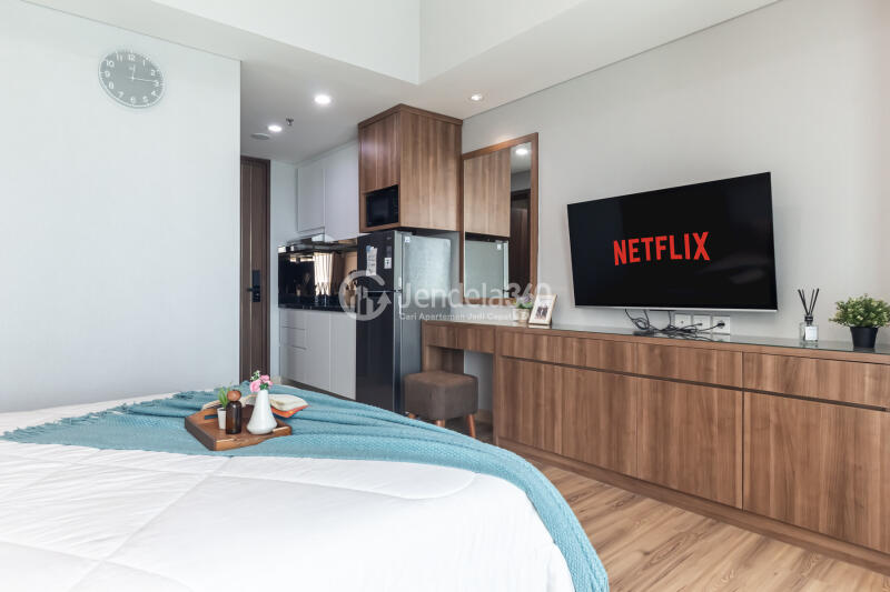 Bedroom Spacious Studio Apartment Near Universitas Pancasila at Southgate Residence