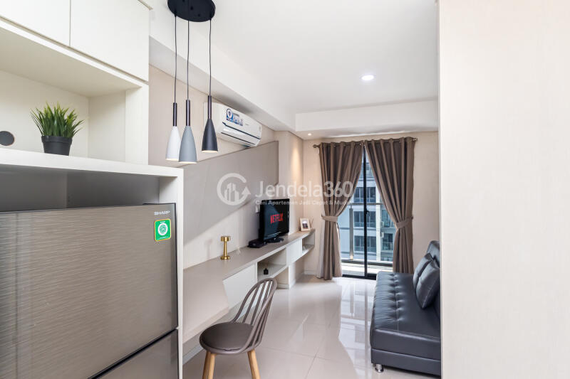 Living Room 1BR Apartment with City View at Daan Mogot City Apartment