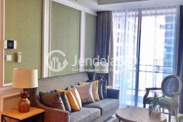 Living Room Middle Floor 3BR Apartment with City View at Casa Grande Apartment
