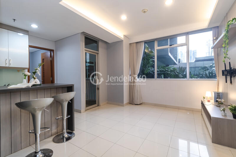 Living Room Trendy 2BR Apartment at Kuningan Place Apartment Tower Ultima