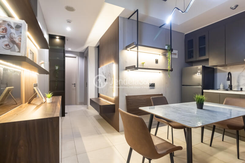 Living Room Stylish 2BR Apartment High Floor with City View at Fatmawati City Center Apartment