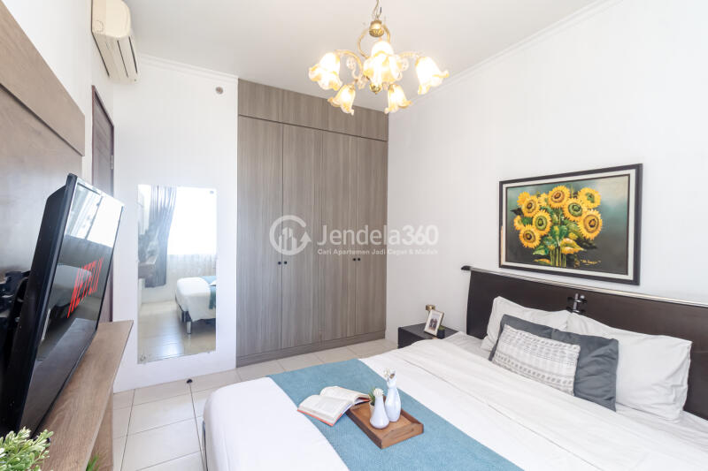 Bedroom 1 2BR Apartment with Glamourous Interior and City View at Mediterania Marina Ancol Apartment