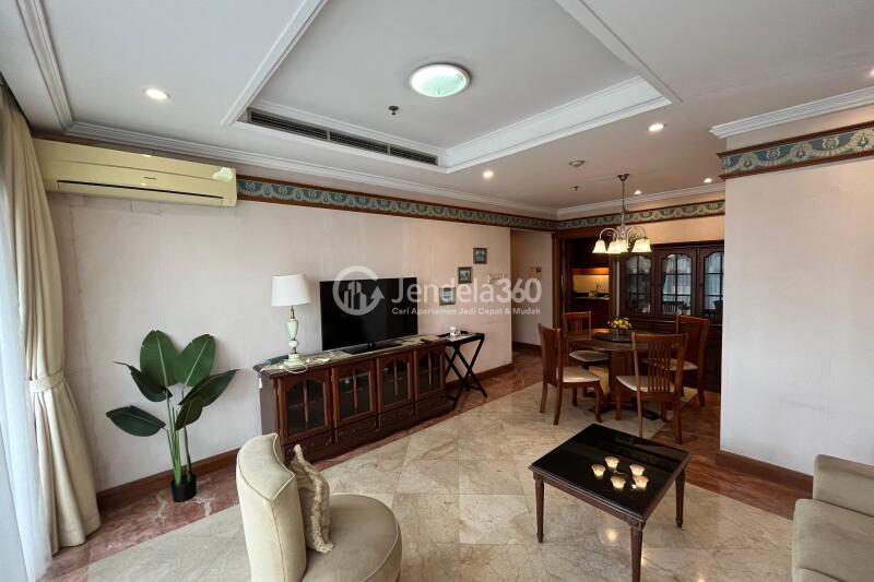 Living Room Relaxed 2BR Apartment Middle Floor with City View at Somerset Grand Citra Kuningan