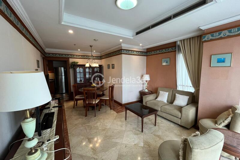 Living Room Relaxed 2BR Apartment Middle Floor with City View at Somerset Grand Citra Kuningan