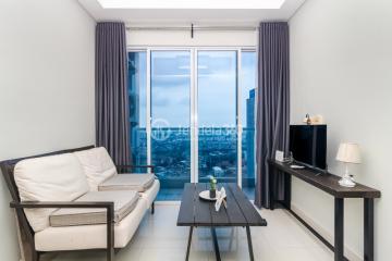 Living Room Simply Look 2BR Apartment High Floor with  View at Puri Mansion