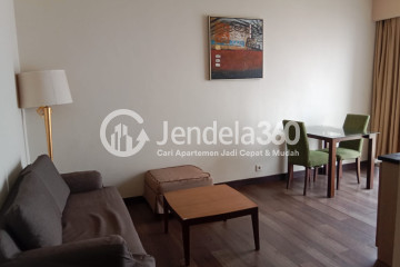 Living Room High Floor 1BR Apartment with City View at Mediterania Marina Ancol Apartment