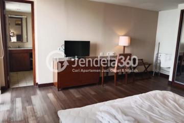 Living Room High Floor 1BR Apartment with City View at Mediterania Marina Ancol Apartment