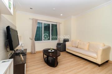 Living Room 2BR Apartment with City View at Semanggi Apartment