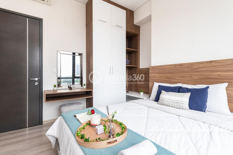 Bedroom Cozy 1BR Apartment at Condominium Marigold Navapark Apartment Low Floor