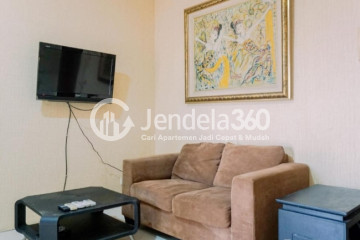 Living Room Comfortable 2BR Apartment Low Floor with City View at Mediterania Marina Ancol Apartment