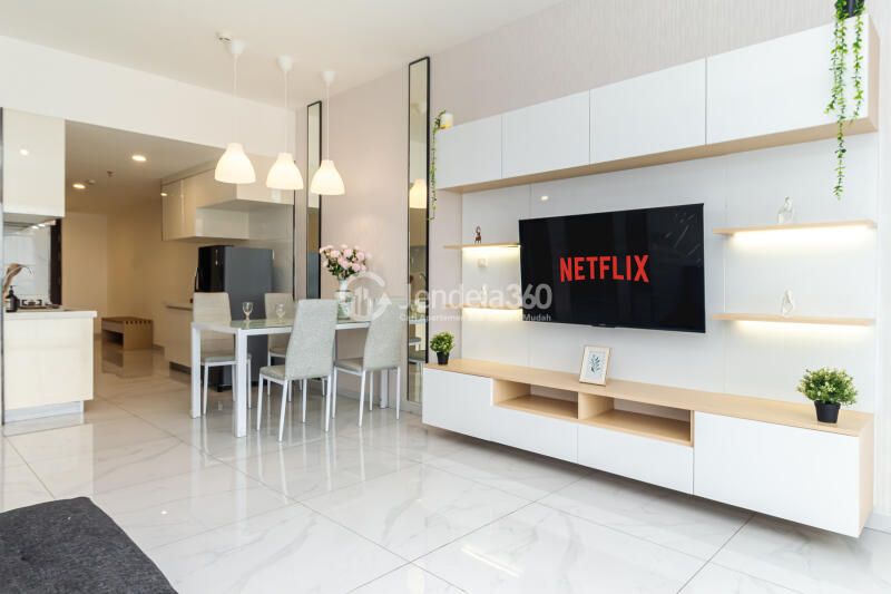Living Room 3BR Apartment with  View at Sky House BSD Apartment