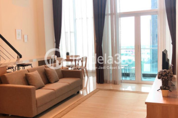 Living Room Trendy 1BR Apartment at Brooklyn Alam Sutera Apartment Low Floor