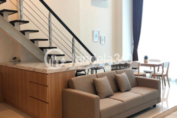 Living Room Trendy 1BR Apartment at Brooklyn Alam Sutera Apartment Low Floor