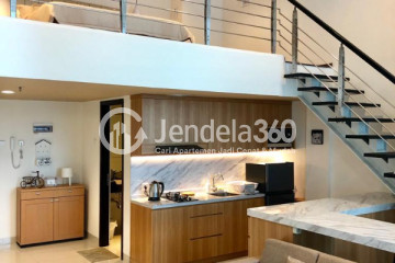 Living Room Trendy 1BR Apartment at Brooklyn Alam Sutera Apartment Low Floor