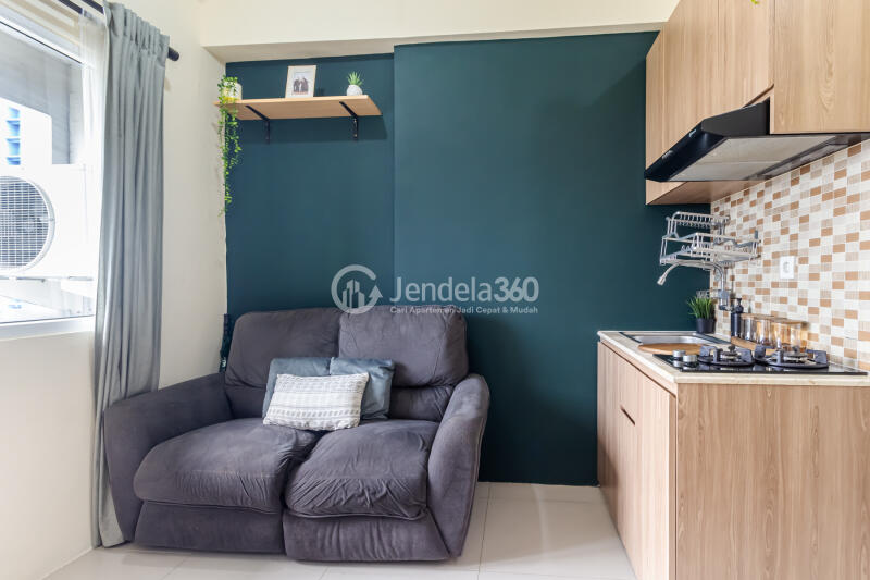 Living Room Low Floor 2BR Apartment with  View at Green Pramuka City Apartment
