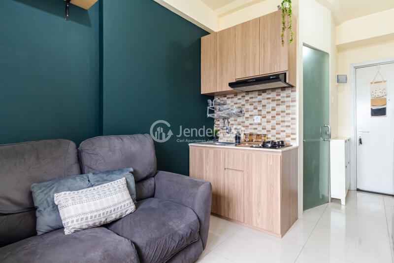 Living Room Low Floor 2BR Apartment with  View at Green Pramuka City Apartment