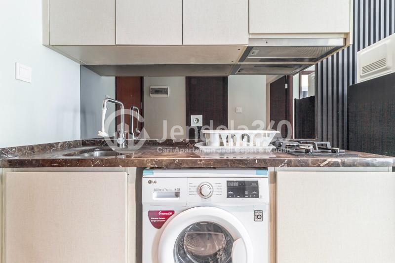 Kitchen Good Deal 2BR Apartment Middle Floor with Pool View at Green Sedayu Apartment