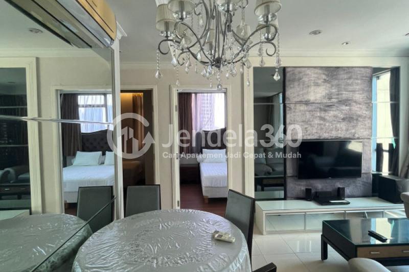 Dining Room Tidy 2BR Apartment Middle Floor with City View at Kuningan Place Apartment