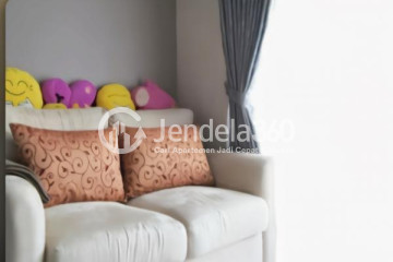 Living Room High Floor 1BR Apartment with City View at Green Central City Apartment