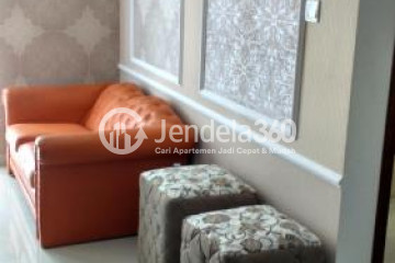 Living Room Trendy 2BR Apartment Middle Floor with City View at Signature Park Grande