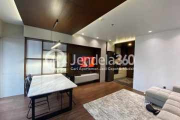 Living Room Homey 1BR Apartment at Tamansari Semanggi Apartment Middle Floor