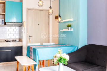 Living Room 2BR Apartment with Swimming Pool View at Elpis Residence Apartment