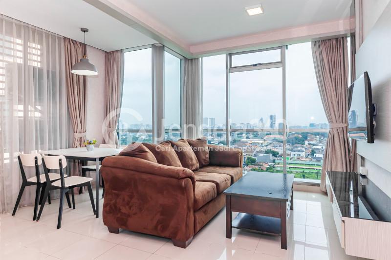 Living Room Low Floor 2BR Apartment with  View at Kuningan Place Apartment