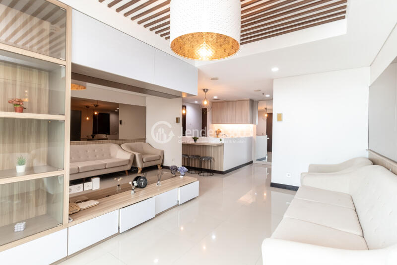 Living Room Elegant 2BR Apartment Low Floor with City View at Sky Terrace Apartment