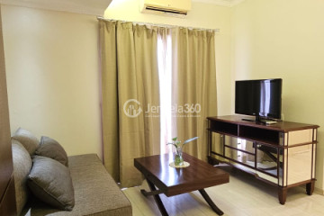 Living Room Stylish 2BR Apartment Middle Floor with City View at Cosmo Terrace - Jakarta Residence Thamrin City