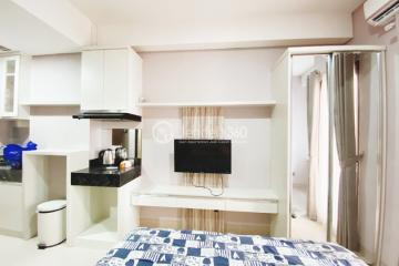 Bedroom Peaceful Studio Apartment at Transpark Cibubur Apartment Tower Aurora