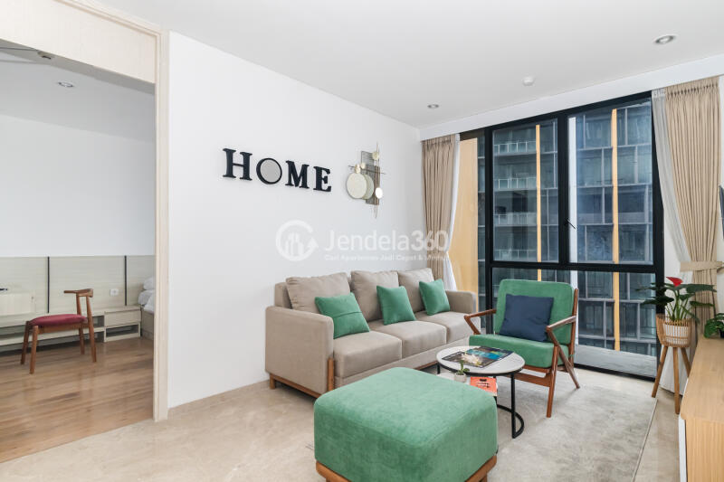 Living Room 3BR Izzara Apartment at Tower North