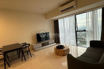 Living Room High Floor 2BR Apartment with Mega kuningan View at Branz Mega Kuningan Apartment