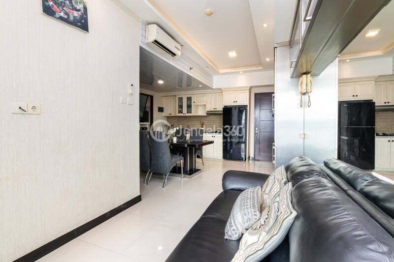Living Room 2BR Apartment with City View at Marbella Kemang Residence Apartment