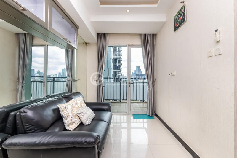 Living Room 2BR Apartment with City View at Marbella Kemang Residence Apartment