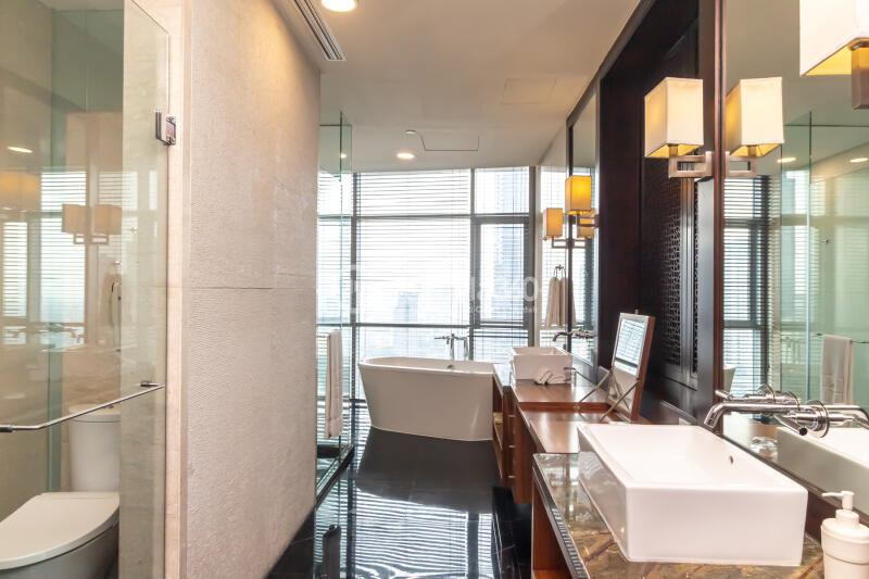 Bathroom Lovely 3BR Apartment at Shangri-La Residence Tower -