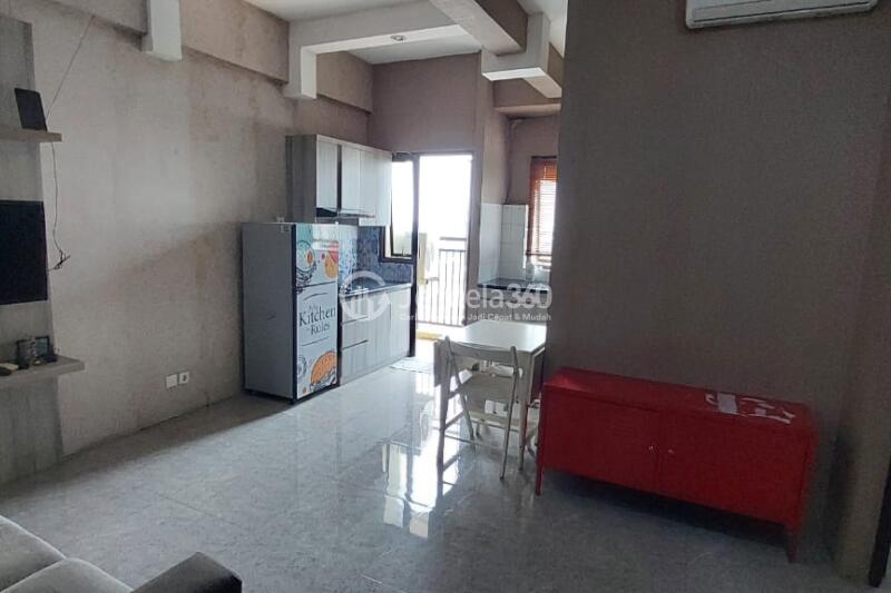 Living Room High Floor 2BR Apartment with City View at Kebagusan City Apartment