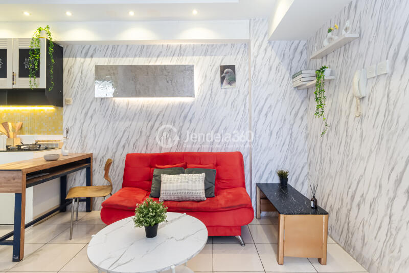 Living Room 2BR Green Bay Pluit Apartment at Middle Floor