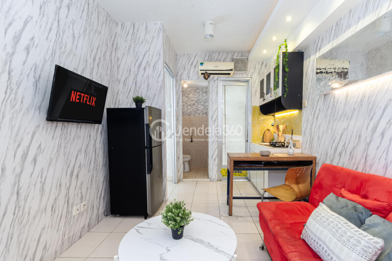 Living Room 2BR Green Bay Pluit Apartment at Middle Floor