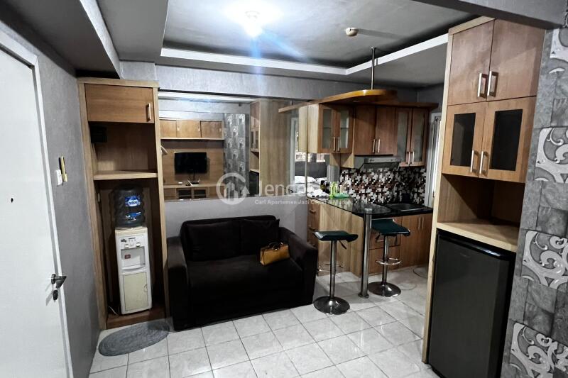 Living Room 1BR Apartment with City View at Green Pramuka City Apartment