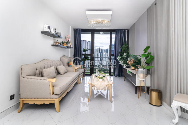 Living Room High Floor 3BR Apartment with City View at Taman Rasuna Apartment