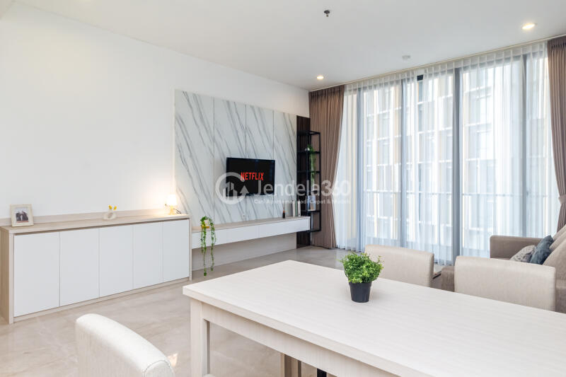 Living Room 2BR Apartment with City View at Izzara Apartment