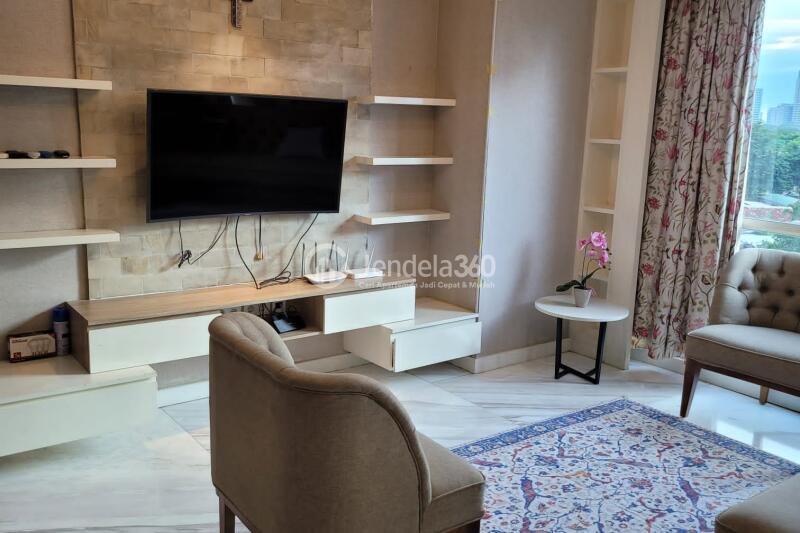 Living Room Low Floor 3BR Apartment with City View at Casa Grande Apartment