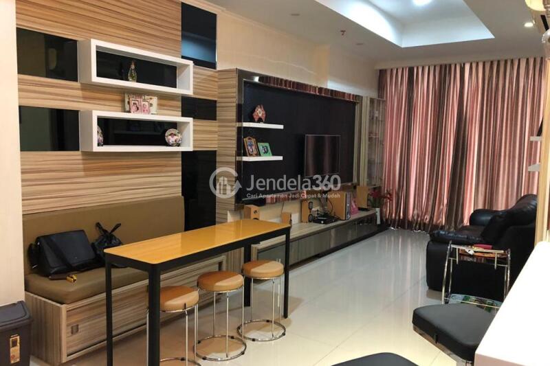 Living Room 2BR Apartment with  View at Ancol Mansion Apartment