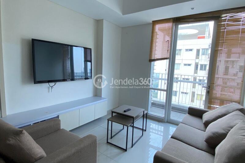 Living Room Flawless 2BR Apartment High Floor with City View at Aspen Residence Apartment